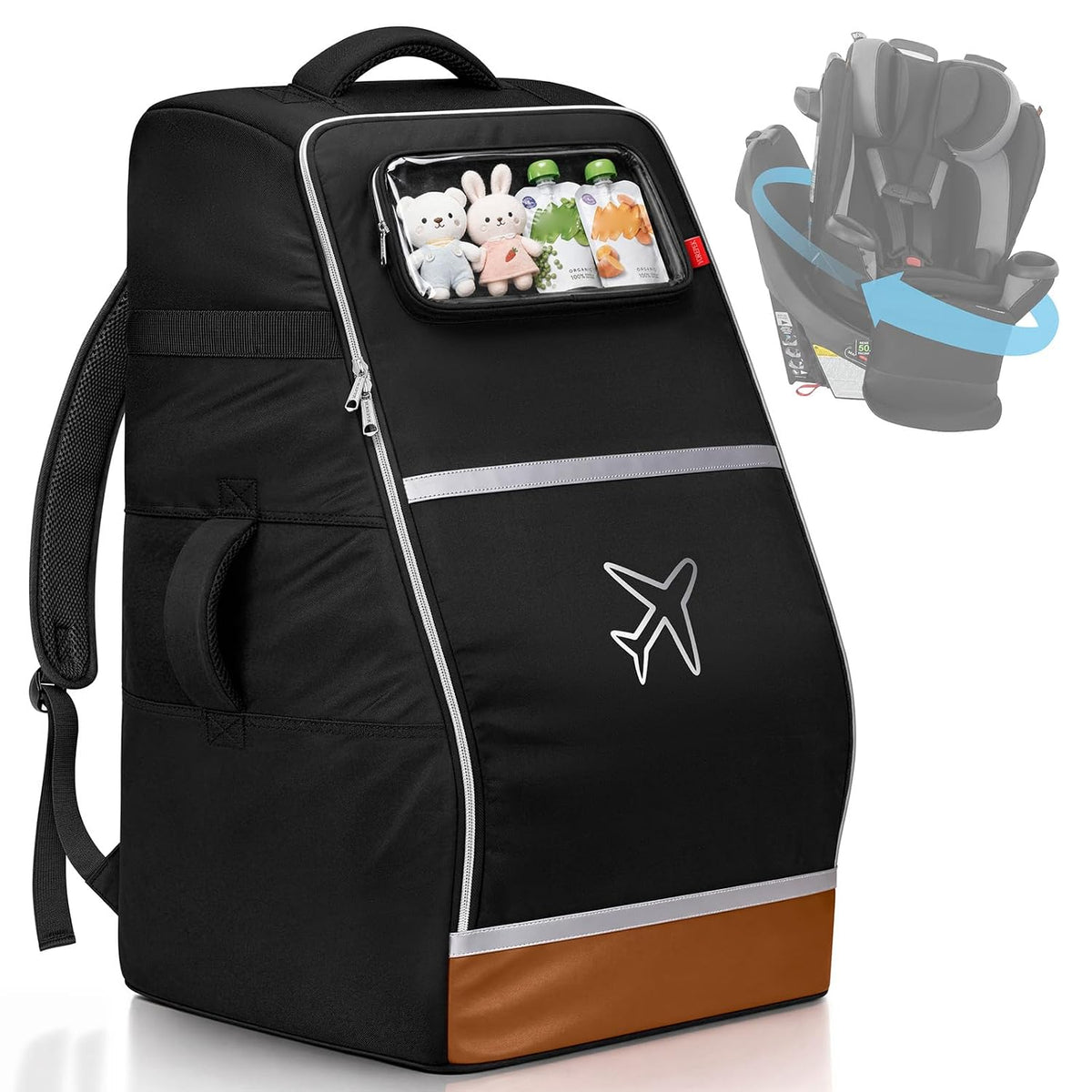Car Seat Travel Bag for 360 Rotating Convertible Seats