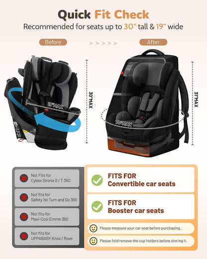 Car Seat Travel Bag for 360 Rotating Convertible Seats