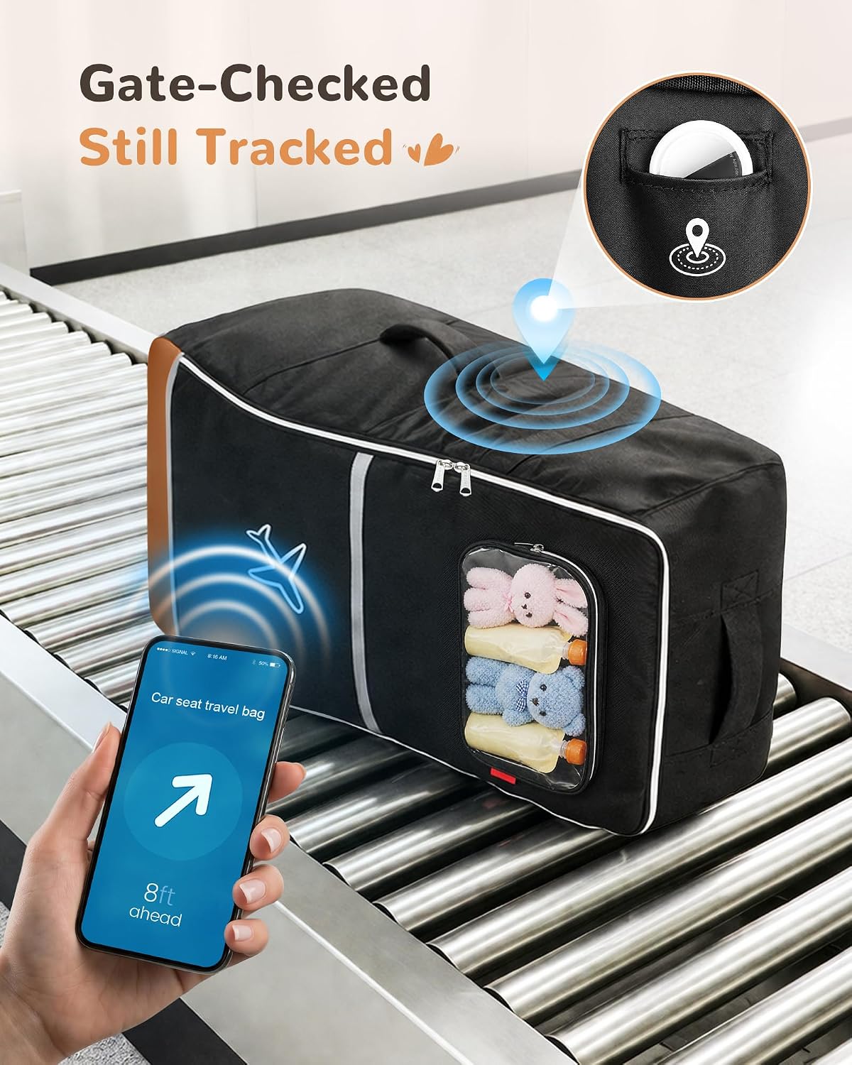 Car Seat Travel Bag for 360 Rotating Convertible Seats