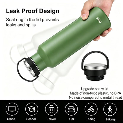 Stainless Steel Vacuum Insulated Water Bottle, Insulated Water Bottle with Soft Silicone Carry Handle (PINK, 17 OZ)