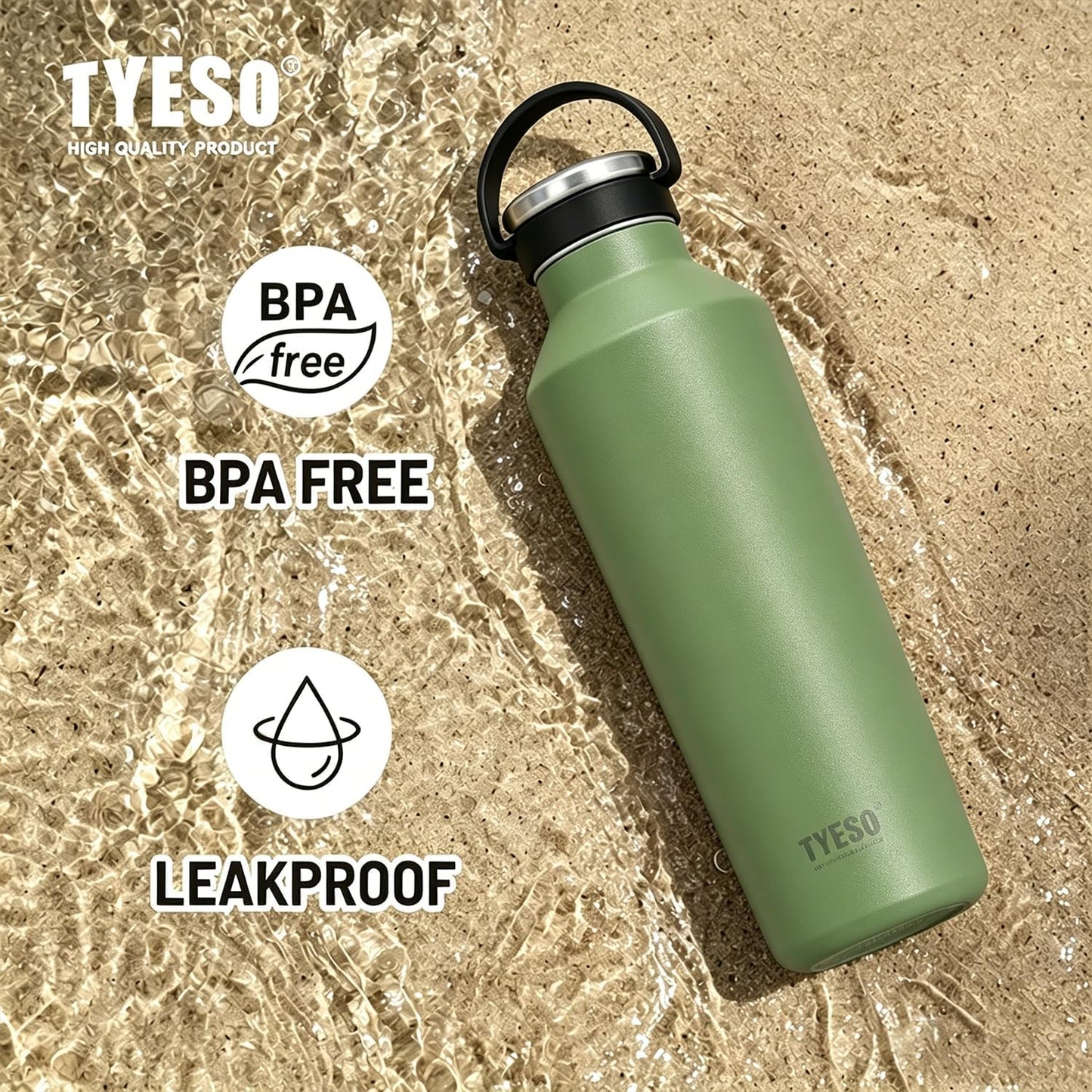 Stainless Steel Vacuum Insulated Water Bottle, Insulated Water Bottle with Soft Silicone Carry Handle (PINK, 17 OZ)