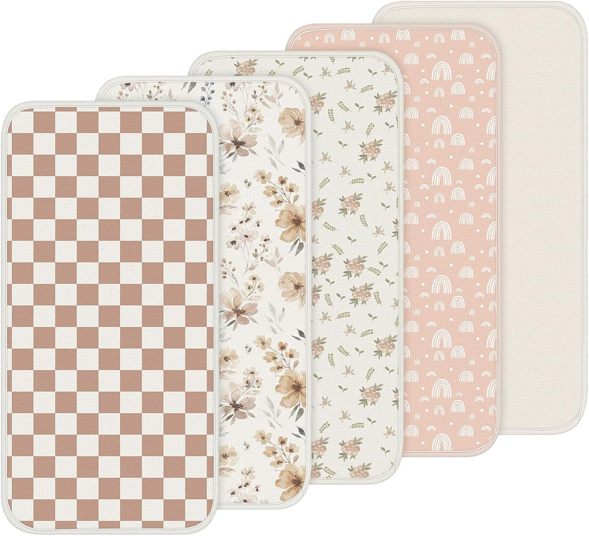 5 Pcs Waterproof Changing Pad Liner, Neutral