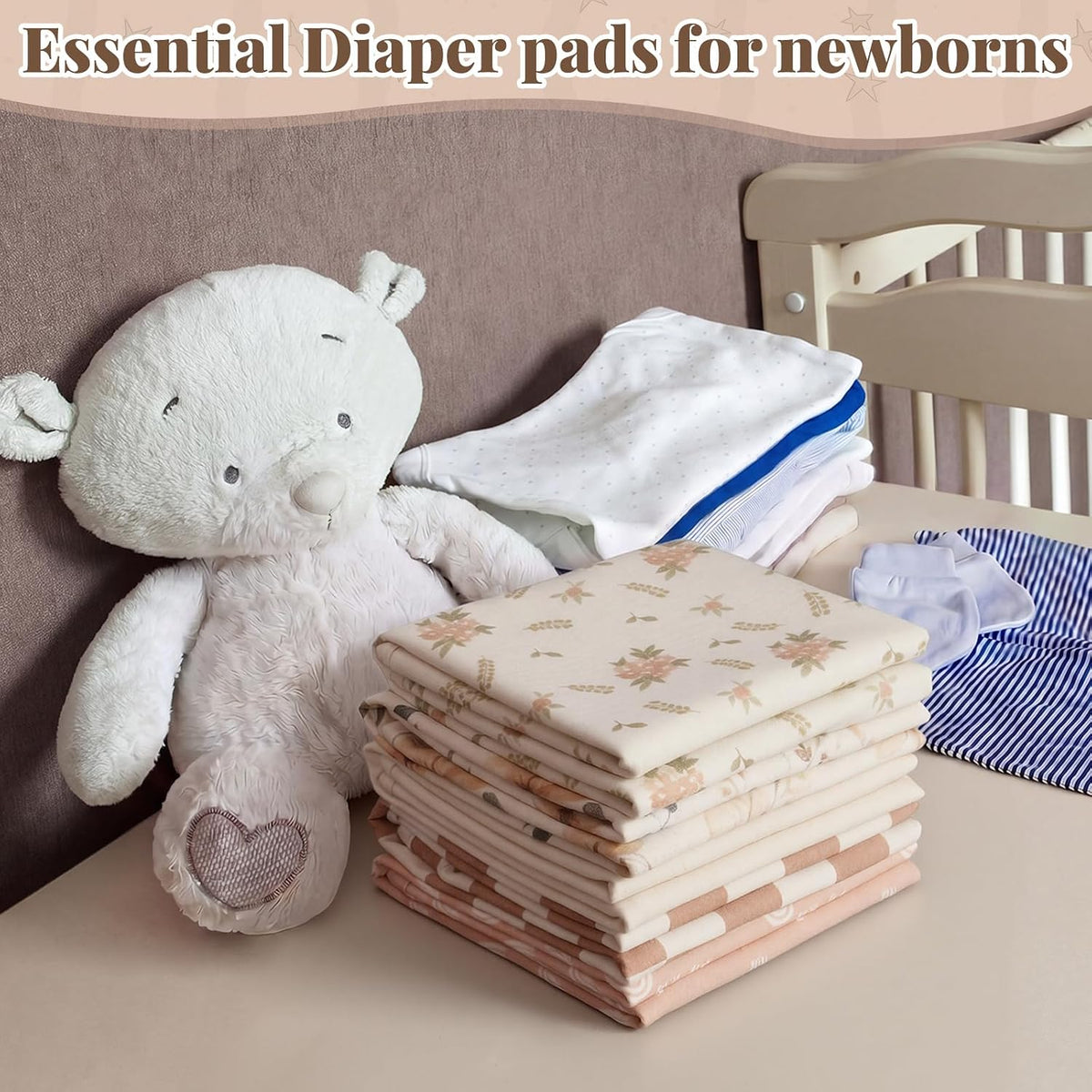 5 Pcs Waterproof Changing Pad Liner, Neutral