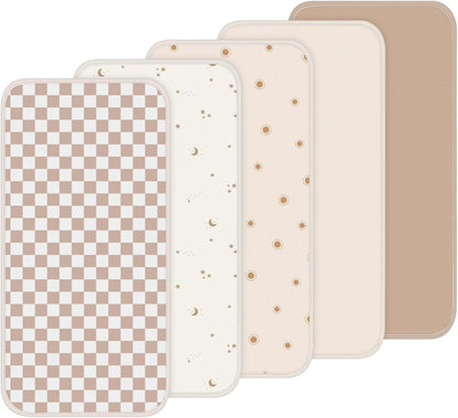 5 Pcs Waterproof Changing Pad Liner, Neutral