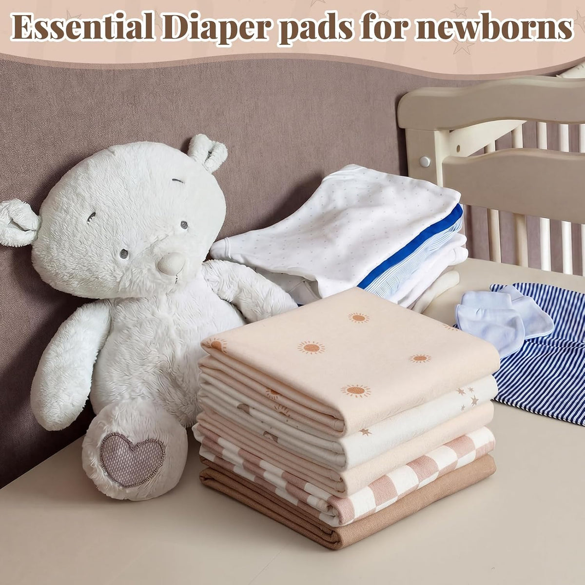 5 Pcs Waterproof Changing Pad Liner, Neutral