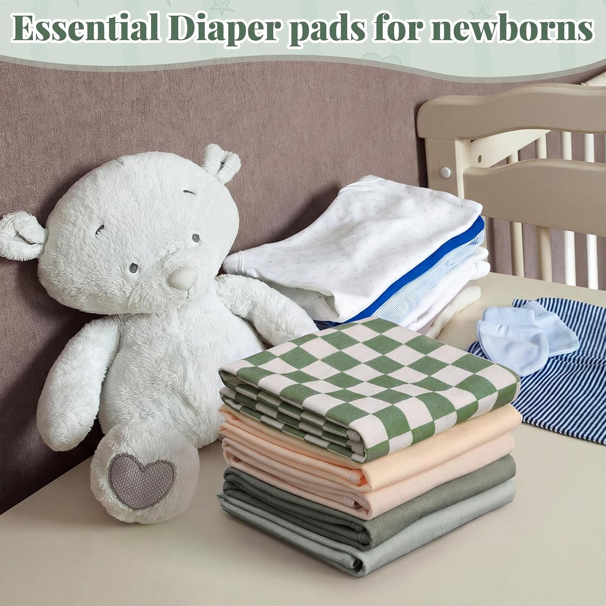 5 Pcs Waterproof Changing Pad Liner, Neutral