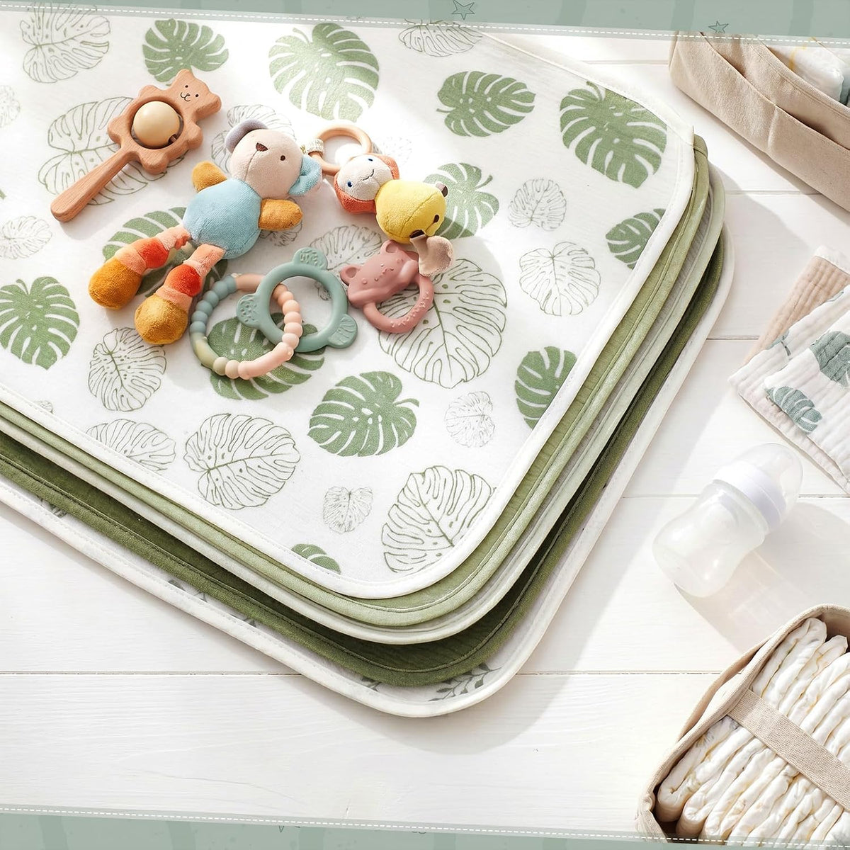 5 Pcs Waterproof Changing Pad Liner, Neutral