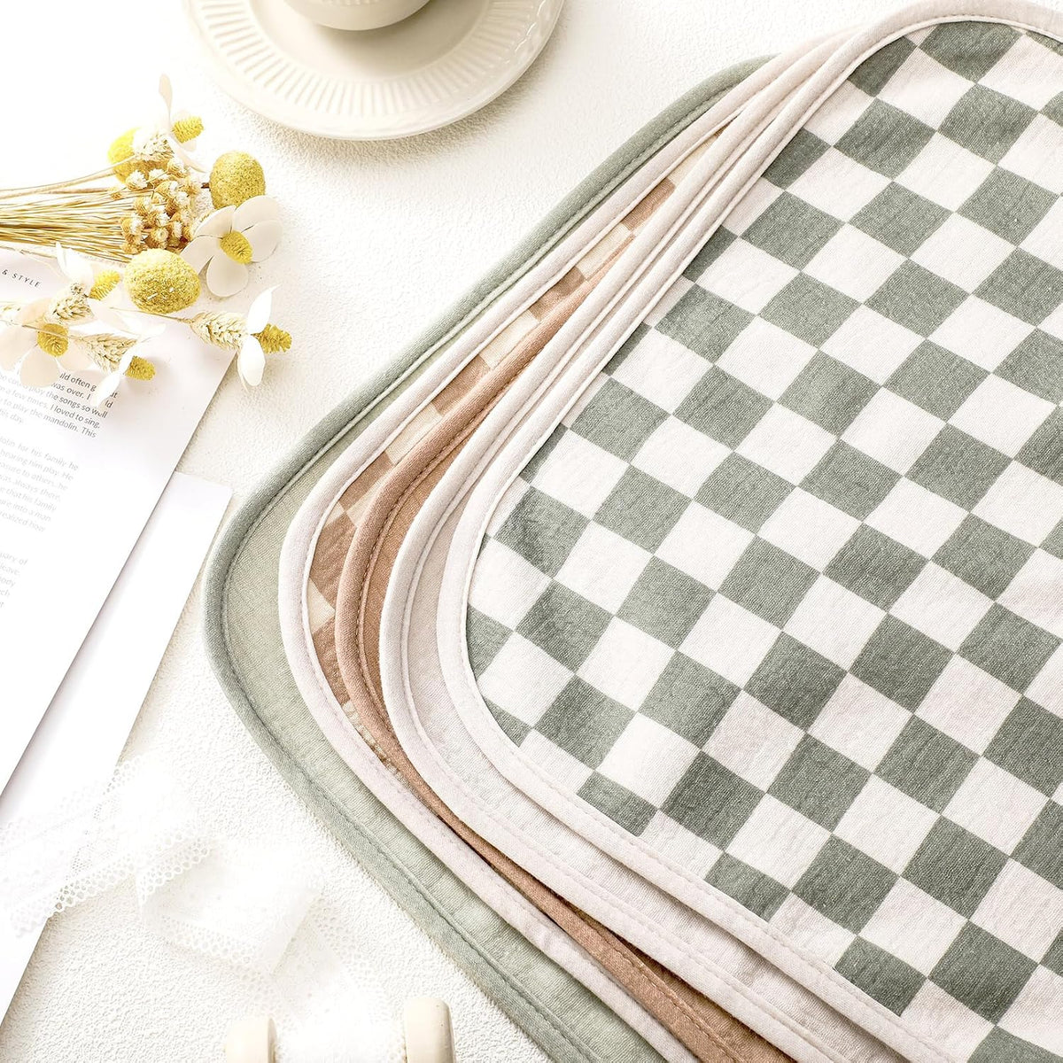 5 Pcs Waterproof Changing Pad Liner, Neutral