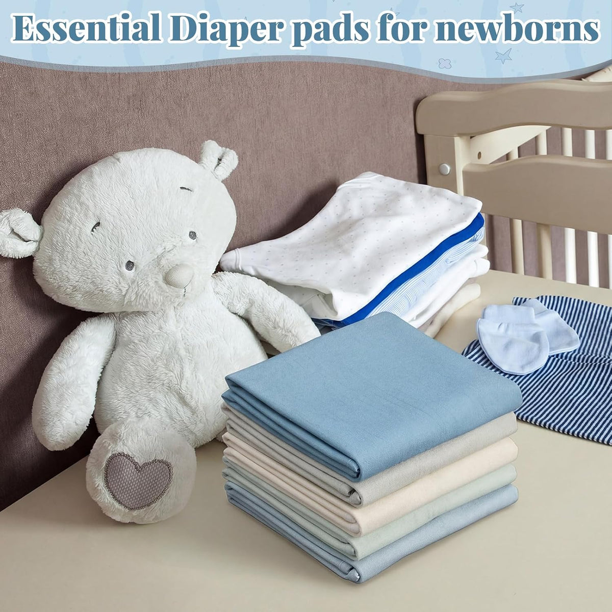 5 Pcs Waterproof Changing Pad Liner, Neutral