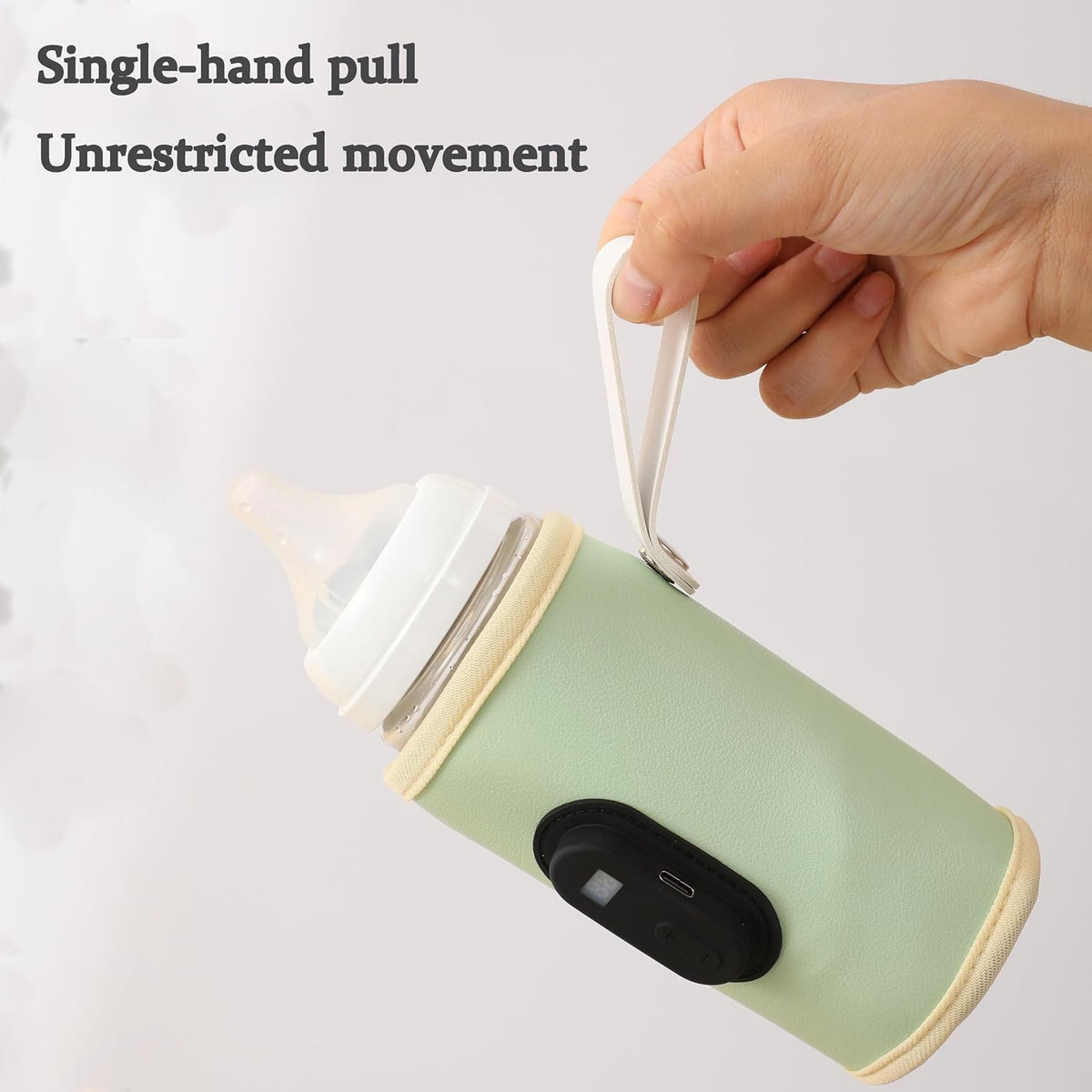 Baby Bottle Warmer,Keep Milk Warm Only (No Heating,Keep Warm only) Temperature Digital USB Portable Warming Sleeve,Portable Thermo Cover with Digital Display & Keep Warm Settings (Pink)