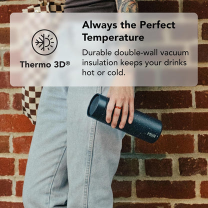 360 Traveler, Stainless Steel Double-Wall Vacuum Insulated Tumbler - Leakproof 360 Lid for Easy Sipping on the Go; Perfect for Hot & Cold Drinks