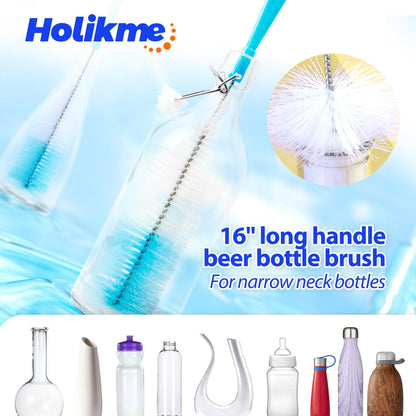 Bottle Brush Tube Cleaning Lab Set with Long Handle,White