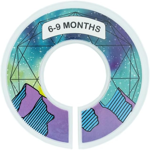 Baby Closet Dividers 14 Pcs Baby Clothes Organizer for Boy or Girl - Double-Sided Baby Clothes Size Age Dividers - 100 Stickers - Unisex Baby Clothes Dividers Nursery Shower - Velvet Bag to Hang