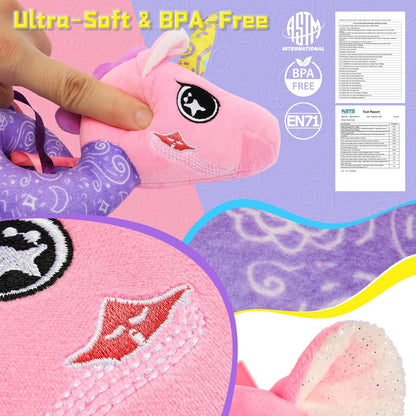 Musical Car Seat Toy for Babies 0-12 Months, Pink Unicorn