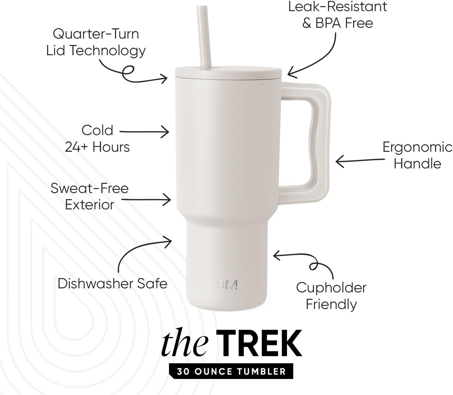 Tumbler with Handle and Straw | 40oz | 80s Mix | Trek Tumbler, Travel Mug | Insulated Water Bottle, Cupholder Friendly, Stainless Steel Cup | 80s Mix - Colors B