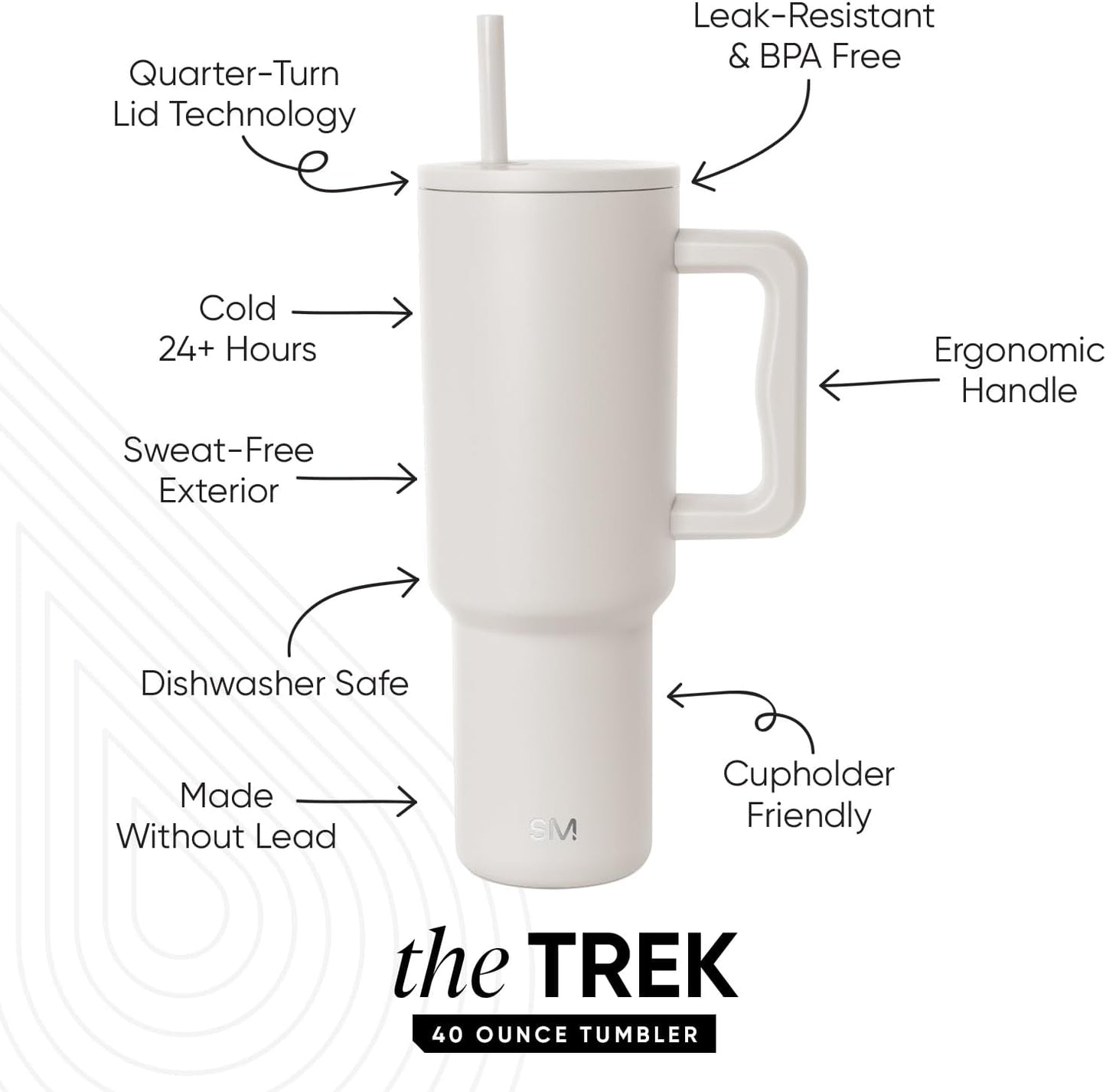 Tumbler with Handle and Straw | 40oz | 80s Mix | Trek Tumbler, Travel Mug | Insulated Water Bottle, Cupholder Friendly, Stainless Steel Cup | 80s Mix - Colors B