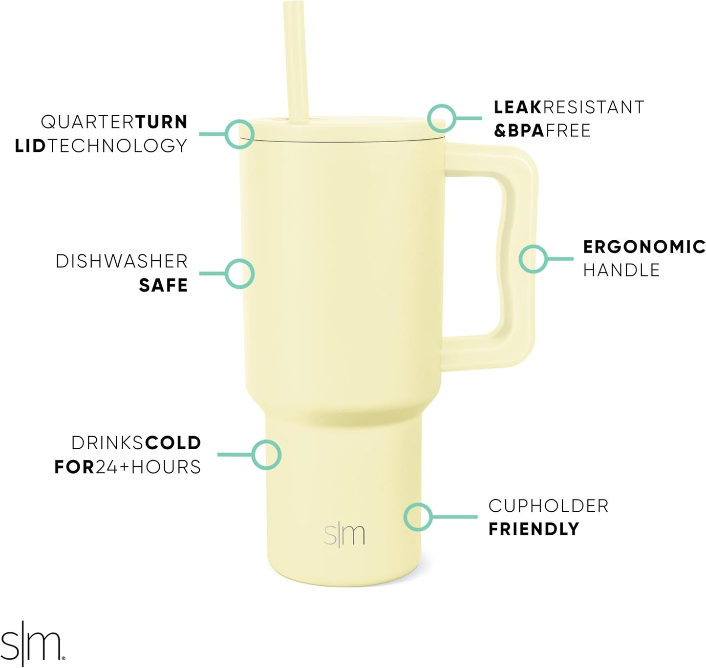 Tumbler with Handle and Straw | 40oz | 80s Mix | Trek Tumbler, Travel Mug | Insulated Water Bottle, Cupholder Friendly, Stainless Steel Cup | 80s Mix - Colors B