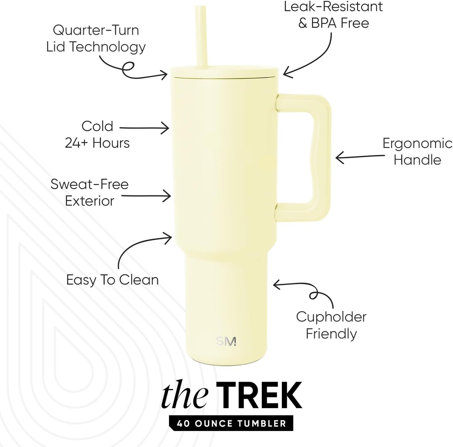 Tumbler with Handle and Straw | 40oz | 80s Mix | Trek Tumbler, Travel Mug | Insulated Water Bottle, Cupholder Friendly, Stainless Steel Cup | 80s Mix - Colors B