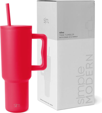 Tumbler with Handle and Straw | 40oz | 80s Mix | Trek Tumbler, Travel Mug | Insulated Water Bottle, Cupholder Friendly, Stainless Steel Cup | 80s Mix - Colors B