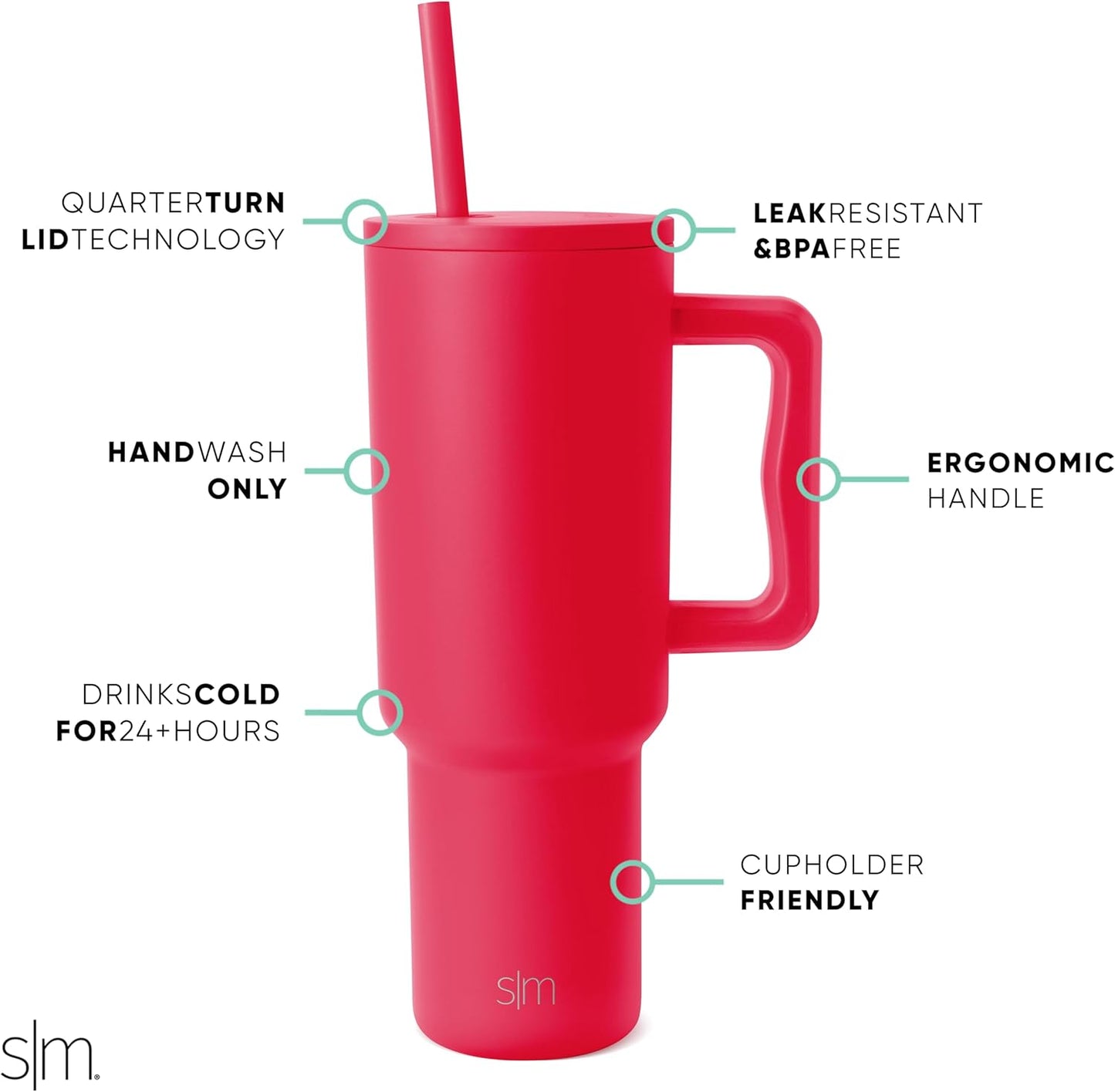 Tumbler with Handle and Straw | 40oz | 80s Mix | Trek Tumbler, Travel Mug | Insulated Water Bottle, Cupholder Friendly, Stainless Steel Cup | 80s Mix - Colors B