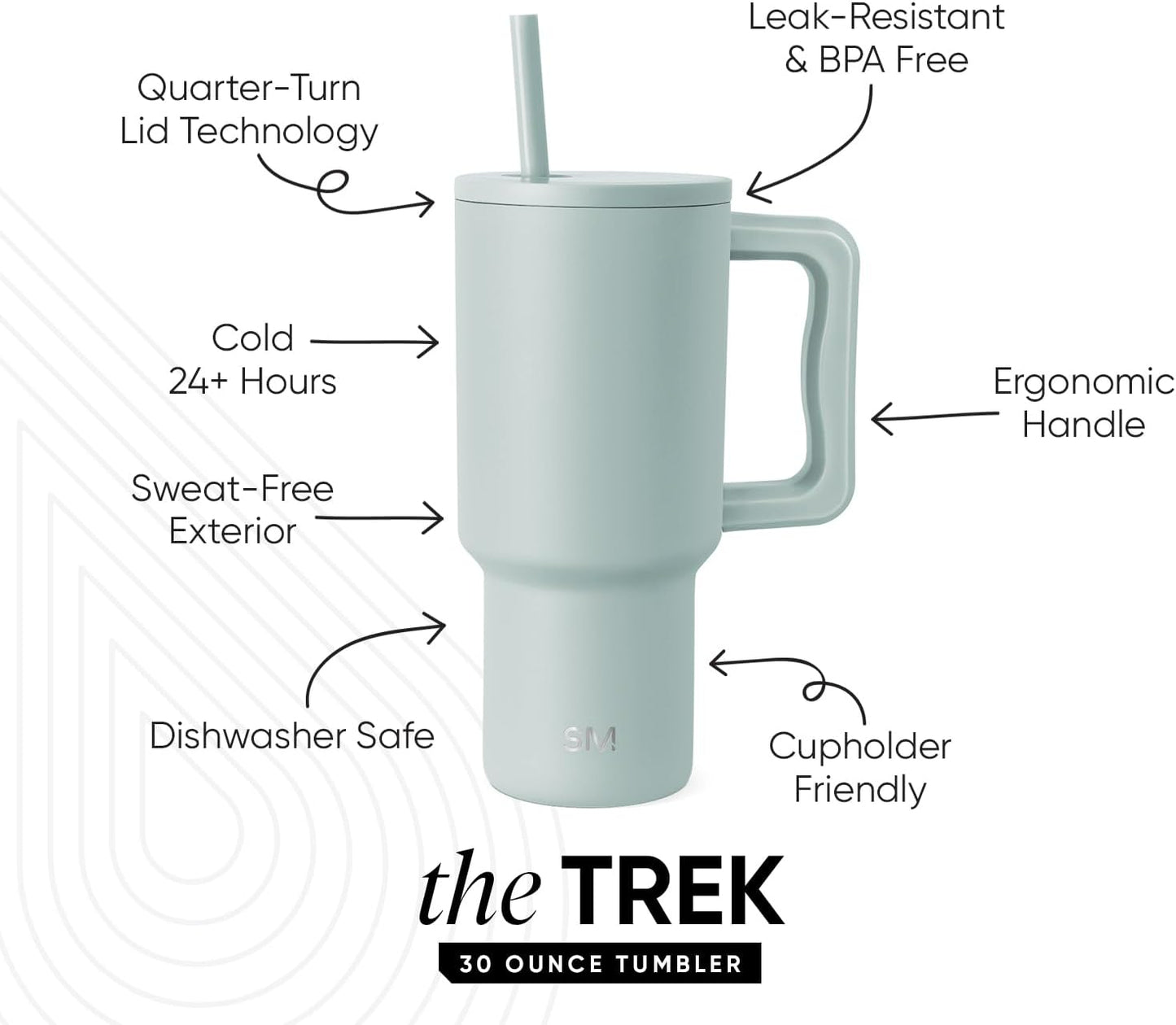 Tumbler with Handle and Straw | 40oz | 80s Mix | Trek Tumbler, Travel Mug | Insulated Water Bottle, Cupholder Friendly, Stainless Steel Cup | 80s Mix - Colors B