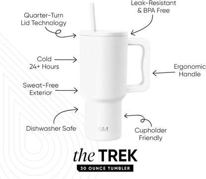 Tumbler with Handle and Straw | 40oz | 80s Mix | Trek Tumbler, Travel Mug | Insulated Water Bottle, Cupholder Friendly, Stainless Steel Cup | 80s Mix - Colors B