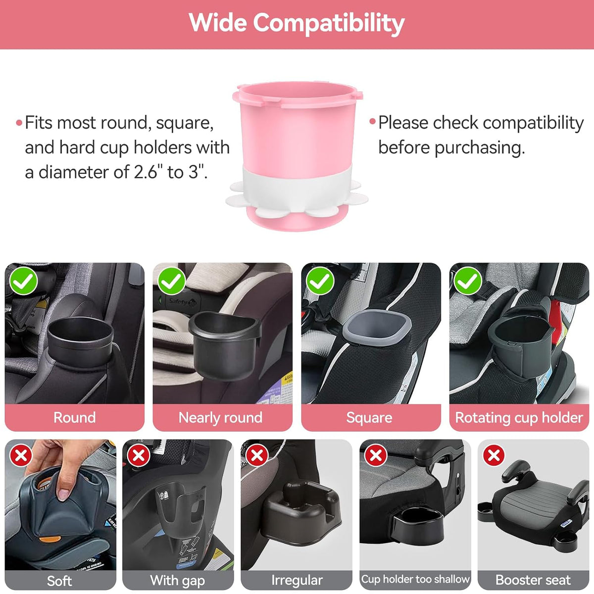 Car Seat Tray for Kids & Toddlers with Cup Holder, Round Travel Tray
