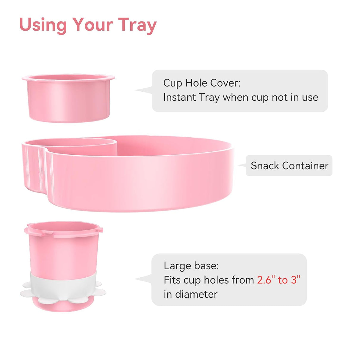 Car Seat Tray for Kids & Toddlers with Cup Holder, Round Travel Tray