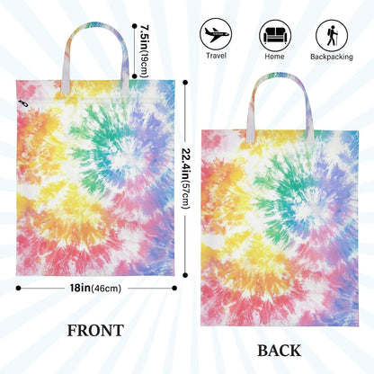 Watercolor Spiral Tie Dye 2 Pack Waterproof Travel Laundry Bag Washable Dirty Clothes Organizer Storage Bag with Handle Zipper for Gym Camping Beach