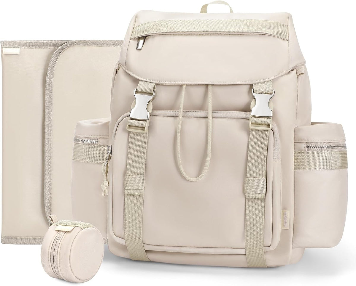 Diaper Bag Backpack with Changing Pad, Pacifier Case & Stroller Straps, Insulated Pockets Water Resistant Travel Essentials Baby Bag Multipurpose Travel Back, Big Storage in a Small Footprint