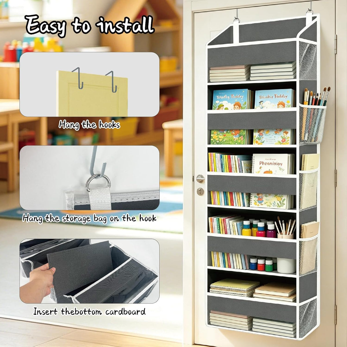Overdoor Organizer 15 Pockets (5+10) 44lb for Kitchen/Bedroom, Shoes & Toys