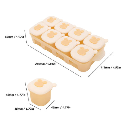Reusable Silicone Infant Food Freezer Tray, Puree Storage Container and Ice Cube Mold for Homemade Meals