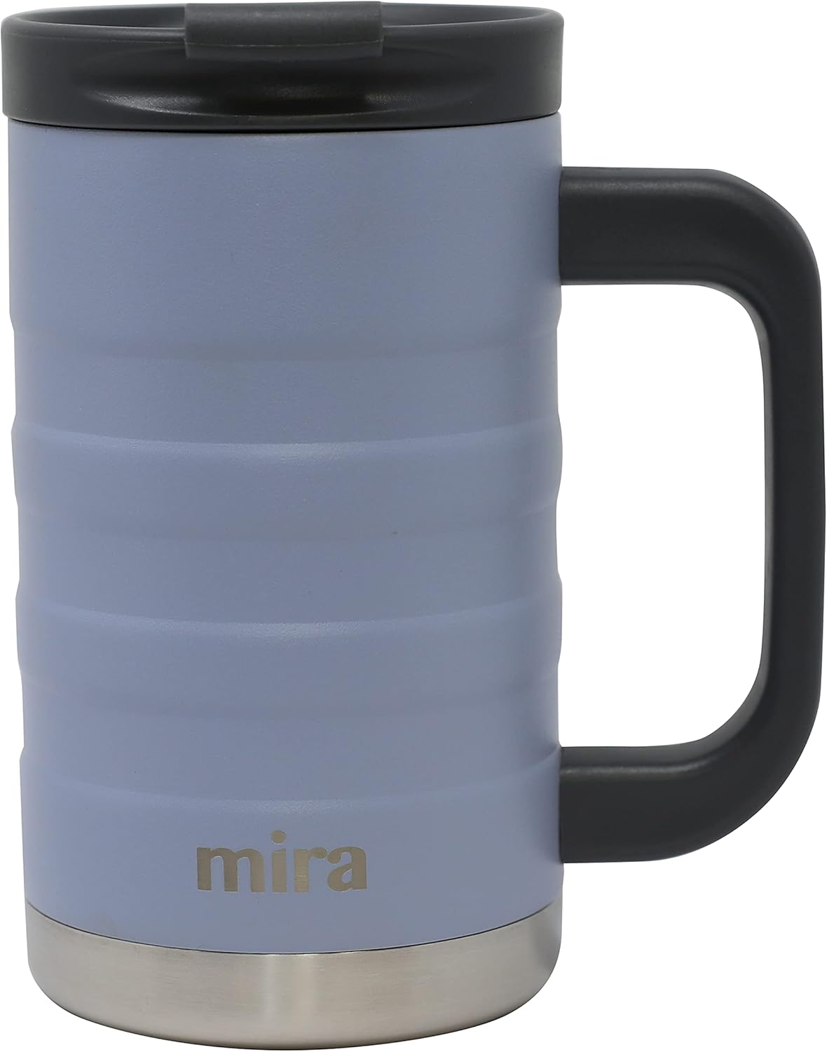 14 oz Insulated Coffee Mug with Handle - Stainless Steel Thermo with Secure Lid - Hot & Cold Cup - Admiral Blue
