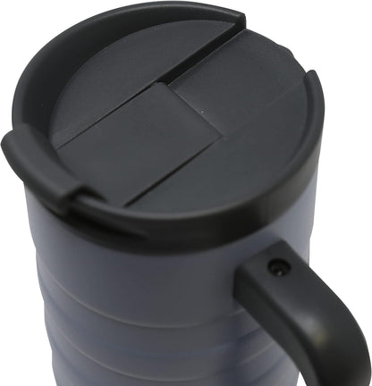 14 oz Insulated Coffee Mug with Handle - Stainless Steel Thermo with Secure Lid - Hot & Cold Cup - Admiral Blue