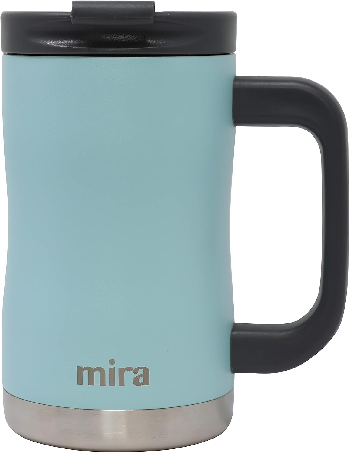 14 oz Insulated Coffee Mug with Handle - Stainless Steel Thermo with Secure Lid - Hot & Cold Cup - Admiral Blue