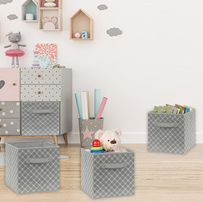 11-Inch Foldable Cube Storage Bins, Pink, 6-Pack