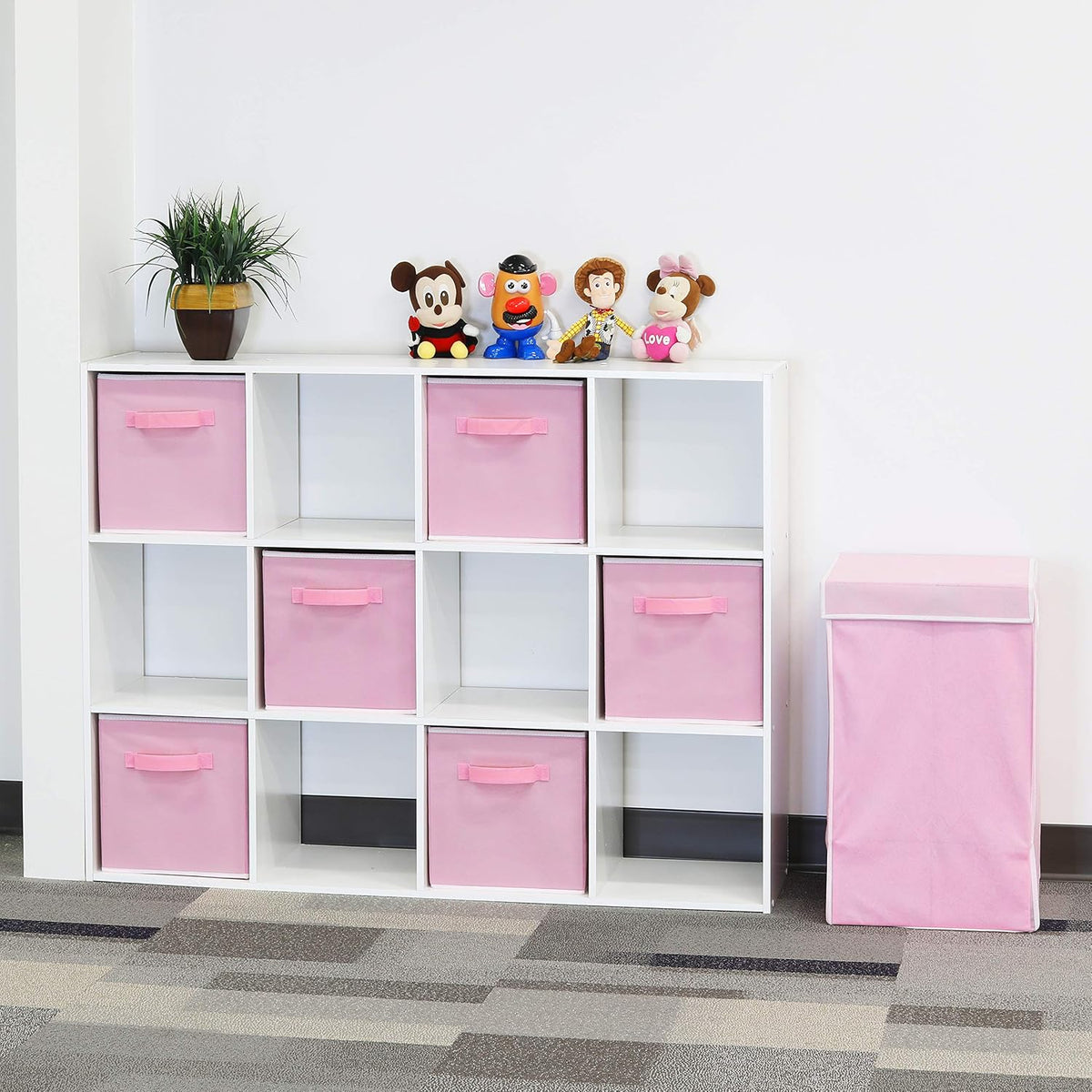 11-Inch Foldable Cube Storage Bins, Pink, 6-Pack