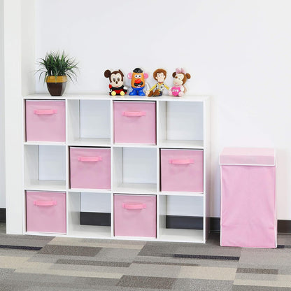 11-Inch Foldable Cube Storage Bins, Pink, 6-Pack