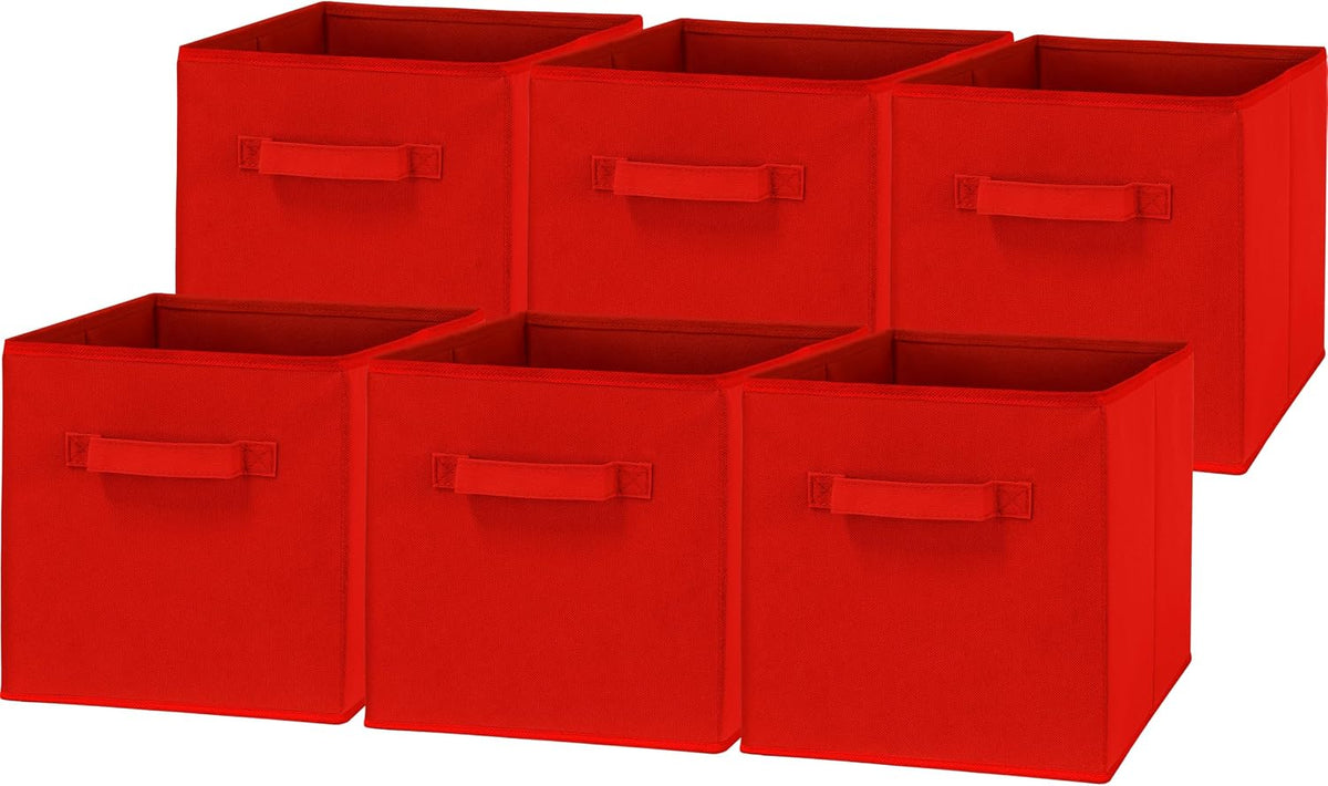 11-Inch Foldable Cube Storage Bins, Pink, 6-Pack