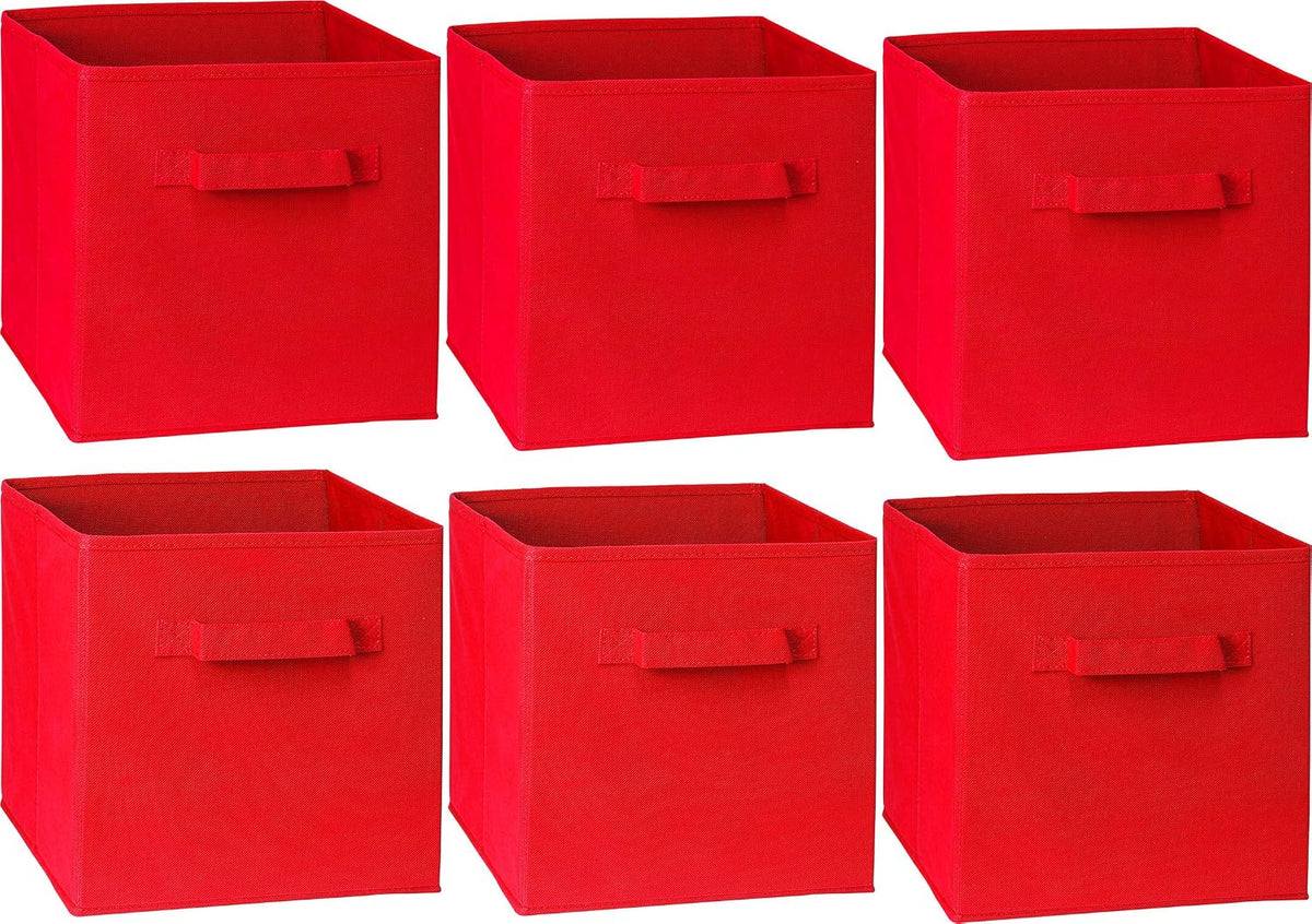 11-Inch Foldable Cube Storage Bins, Pink, 6-Pack