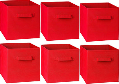 11-Inch Foldable Cube Storage Bins, Pink, 6-Pack