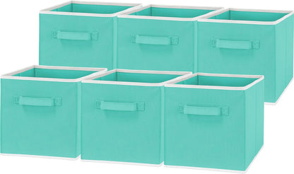 11-Inch Foldable Cube Storage Bins, Pink, 6-Pack