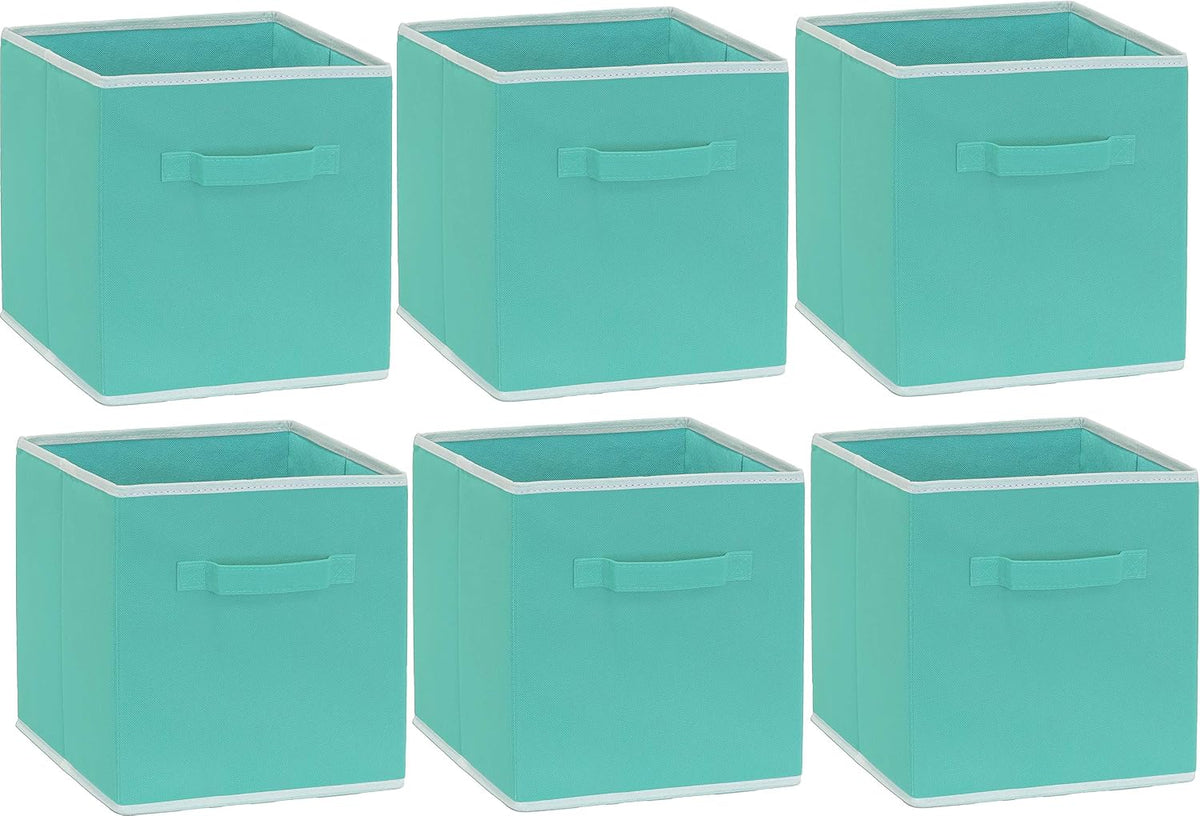 11-Inch Foldable Cube Storage Bins, Pink, 6-Pack