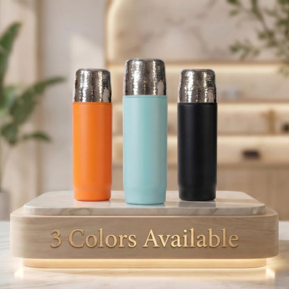 Travel Coffee Mug | 16oz Ceramic-Lined Insulated Stainless Steel Tumbler | Leak-Proof and Cup Holder Friendly (Vivid Orange)