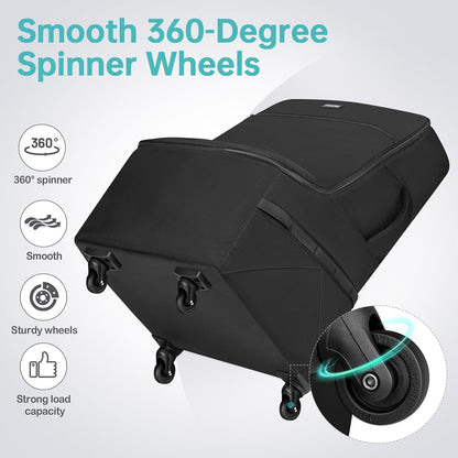 Car Seat Travel Bag with 4 Spinner Wheels & Stable Base