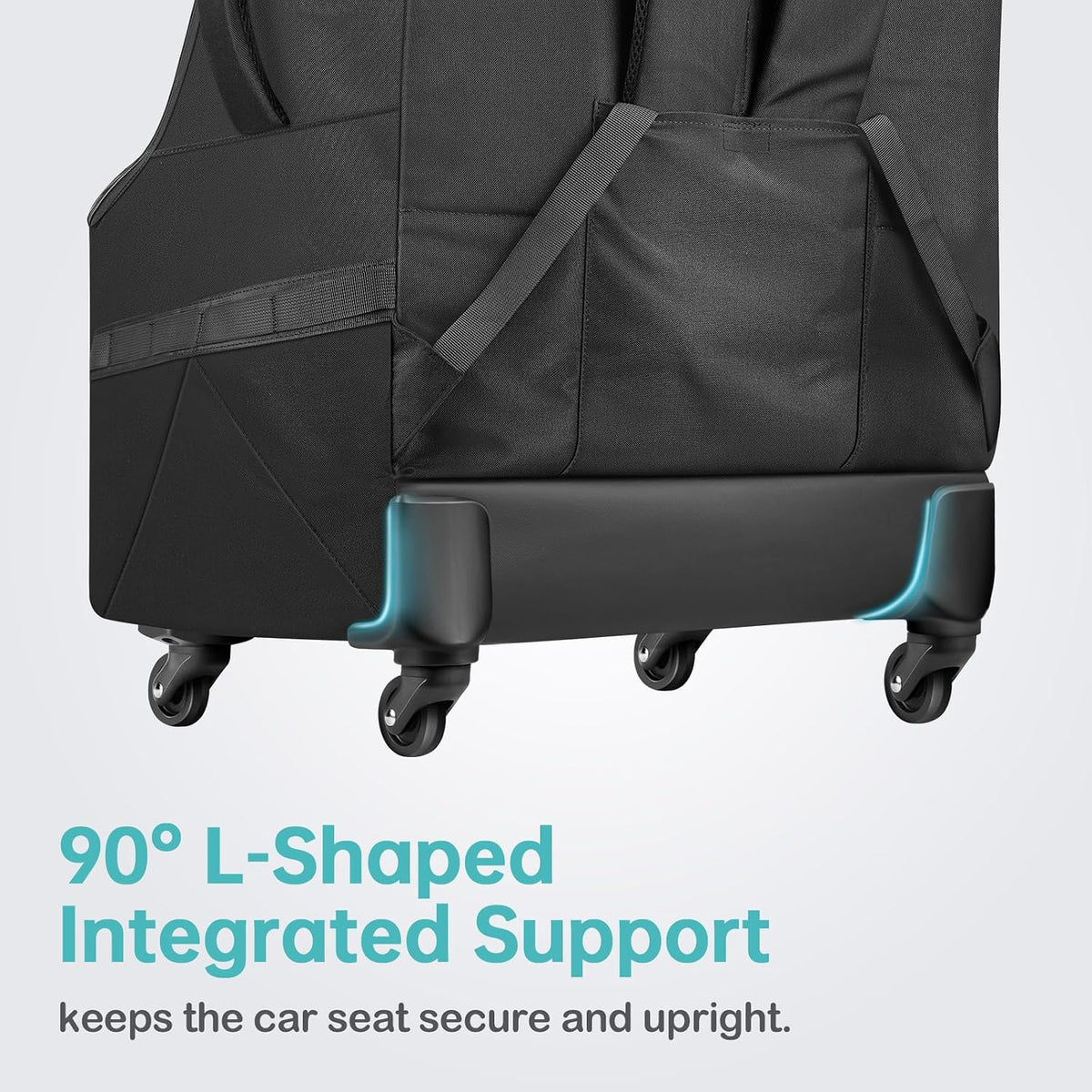 Car Seat Travel Bag with 4 Spinner Wheels & Stable Base