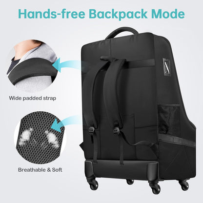 Car Seat Travel Bag with 4 Spinner Wheels & Stable Base