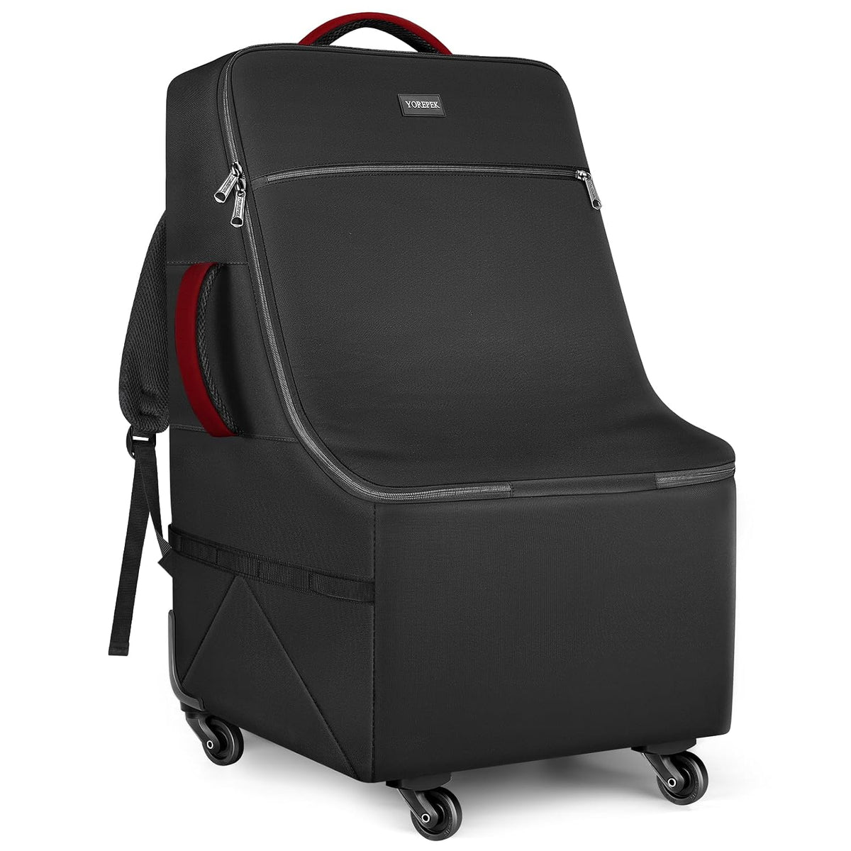 Car Seat Travel Bag with 4 Spinner Wheels & Stable Base