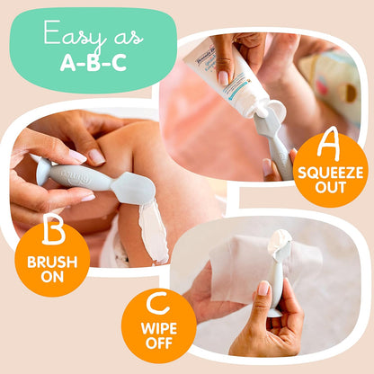 Bumco + Mini Baby Diaper Cream Spatula with Case - BPA-Free Silicone Diaper Spatula with Suction Cup, Wipe-Clean, Mom-Invented Butt Paste Applicator (Lavender& Gray)