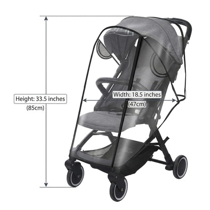 Waterproof Stroller Rain Cover with Double Zipper Ventilated Design – Rain Cover for Stroller for 4-8kg Baby Strollers Easy Access